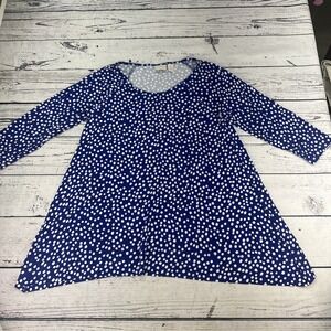 Chicos Womens Blue White Polka Dot Tunic Top Shirt Size 0